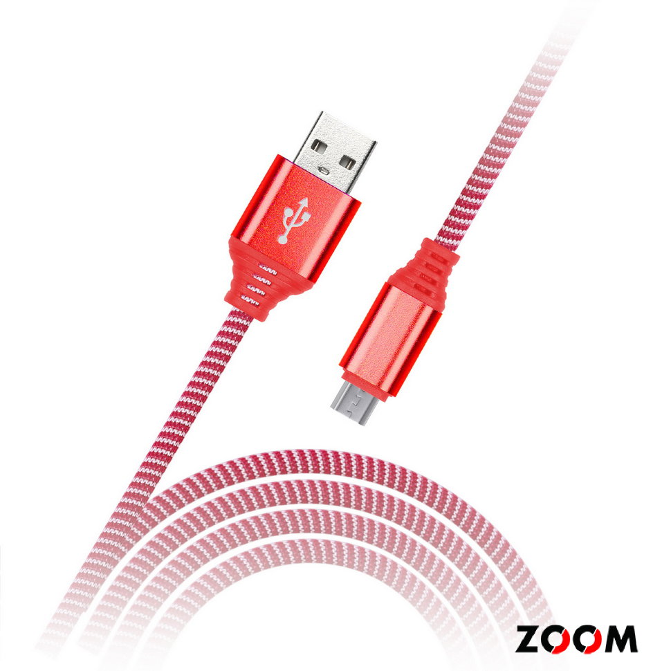 Дата-кабель Smartbuy Type C кабель в нейлон. оплетке Socks, 1 м., <2А, красный (iK-3112NS red)/100