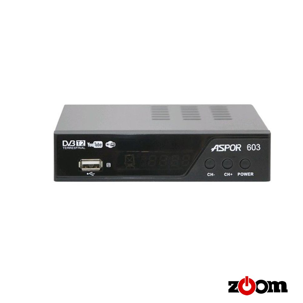 Приставка для TV ASPOR 603 DVB-T2, Wi-Fi, пульт