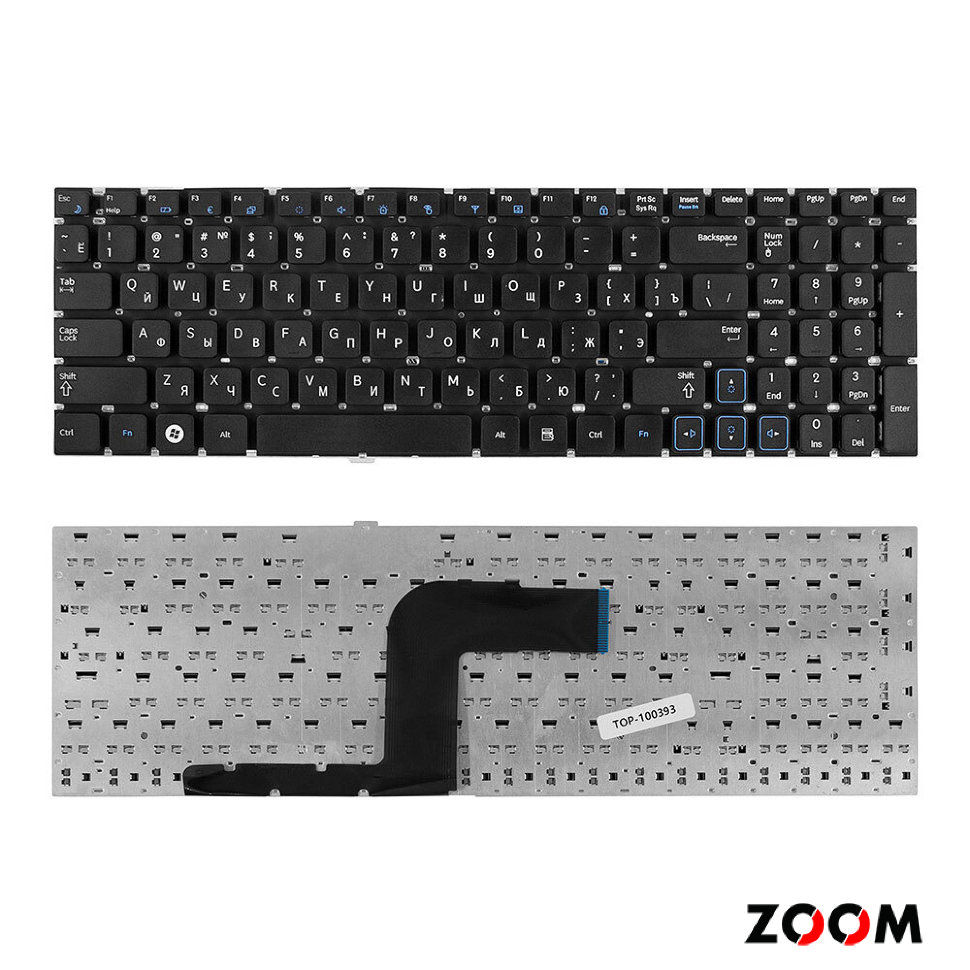 11205 Клавиатура для ноутбука Samsung RC508, RC510, RV509 черная с частью корпуса