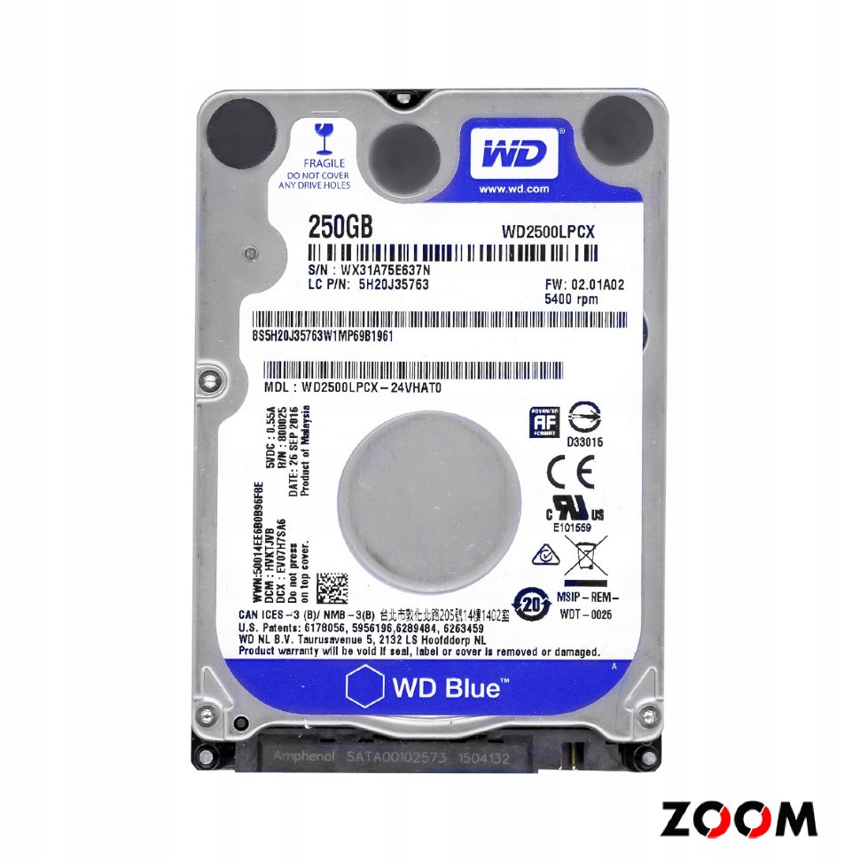 HDD 250 Gb 2.5" WD5000LPCX БУ
