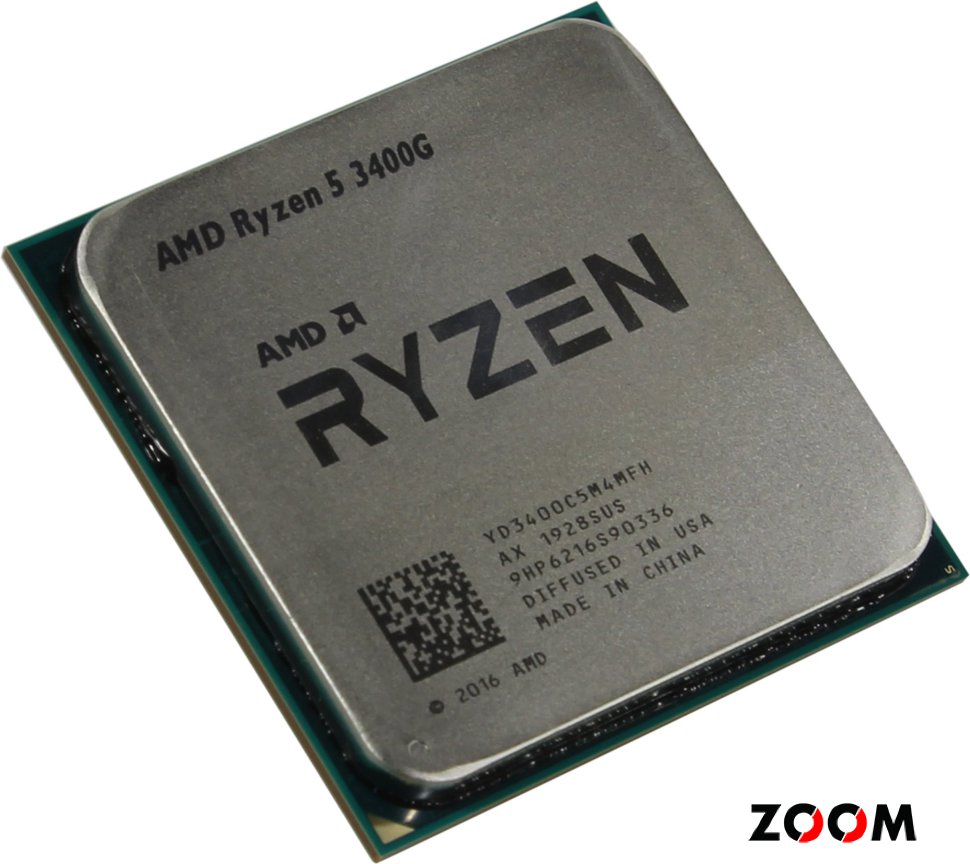 Процессор AMD Ryzen 5 3400G  <Socket AM4, 3.7-4.2GHz, Picasso, 4 ядра/ 8 потоков, L3: 4Мбайт, 12nm, 65 Вт, Vega 11> OEM
