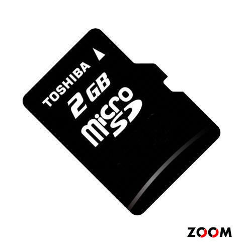 2GB  MicroSD +SD адаптер Class 6 Toshiba