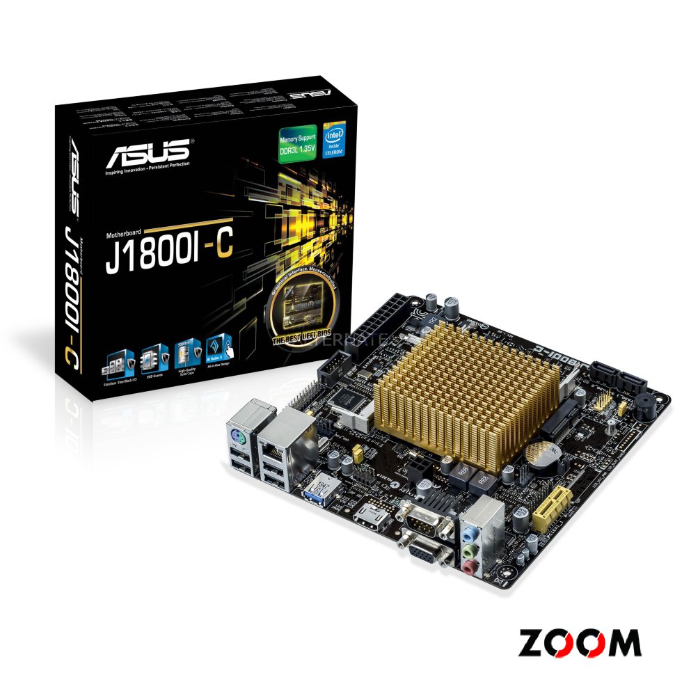 Материнская плата + процессор ASUS J1800I-C <Celeron J1800 (2.41Ghz, 2 ядра), 2xDDR3 (So-Dimm), PCI-