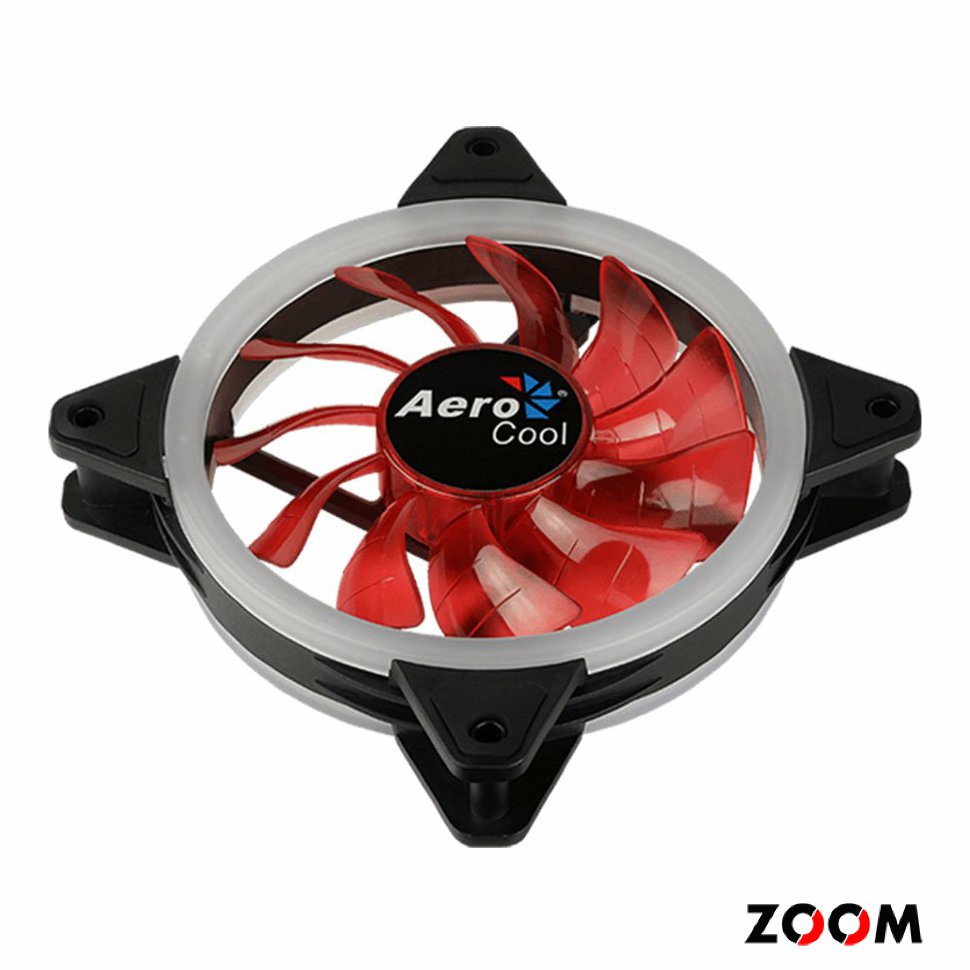 Вентилятор Aerocool Rev Red (120мм, 15.1dB, 1200rpm, 3 pin+ Molex, подсветка) RTL