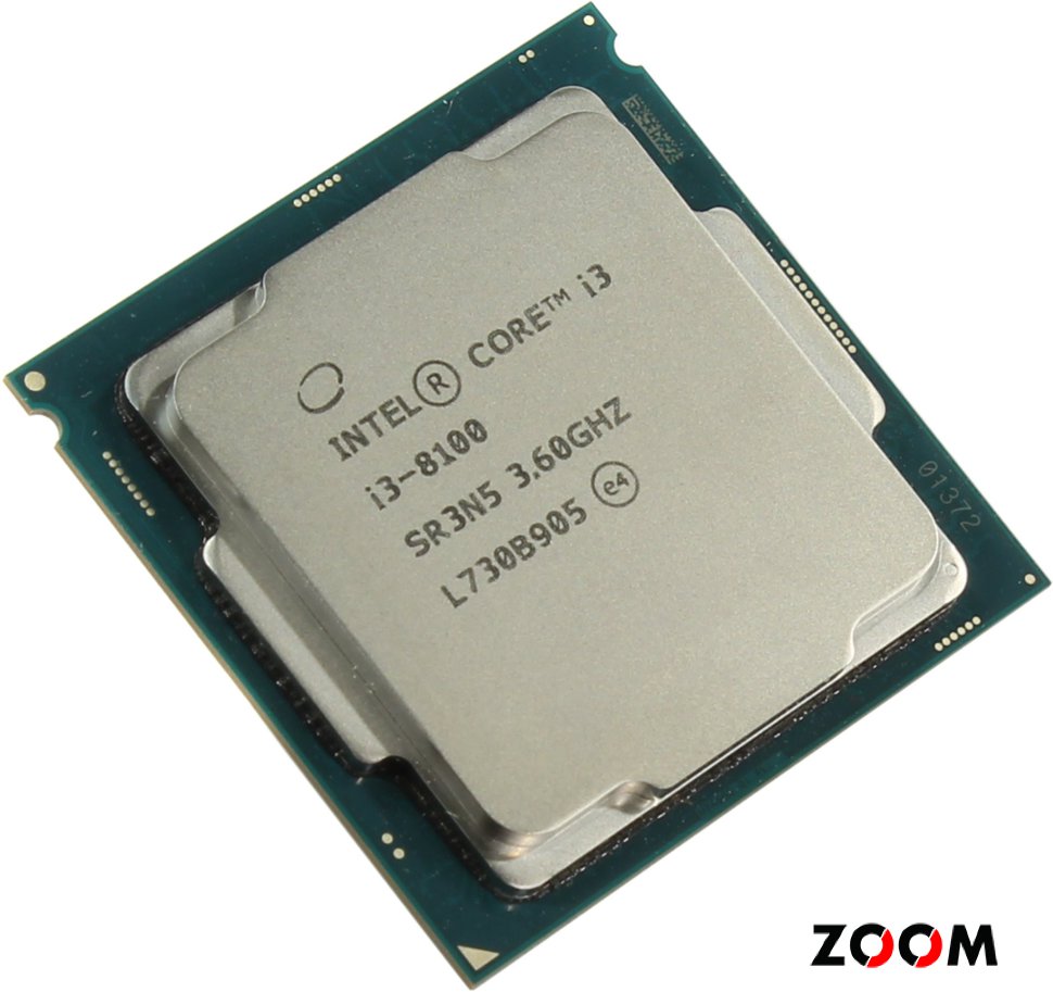 Процессор INTEL Core i3-8100 <Socket 1151v.2, 3.6GHz, Coffee Lake, 4 ядра/ 4 потока, L3: 6Мбайт, 14nm, 65 Вт, Intel UHD
