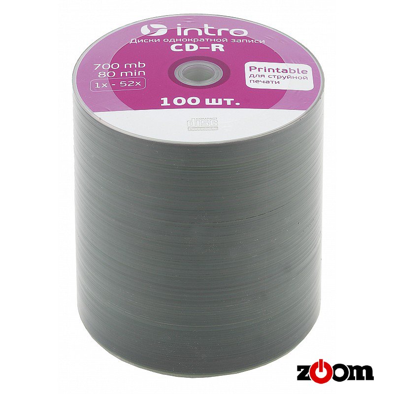 CD-R 700mb Intro  52x Bulk Printable (100) (100/600/38400)