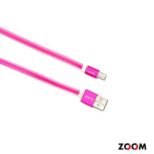 Кабель HAVIT HV-CB630 USB2.0 A вилка - micro USB вилка, длина 1 м, pink (1/100)