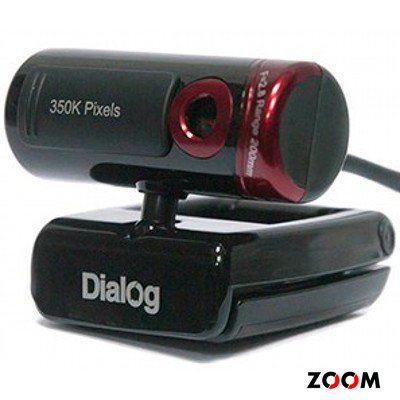 Веб-камера Dialog WC-20 BLACK - 350K, встр. микрофон, USB 2.0, черно-красная