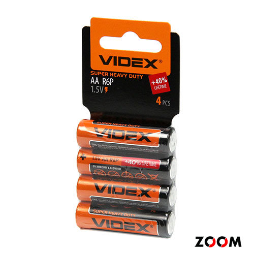 Бат  VIDEX R6/AA 4pcs SHRINK CARD (60/1200)