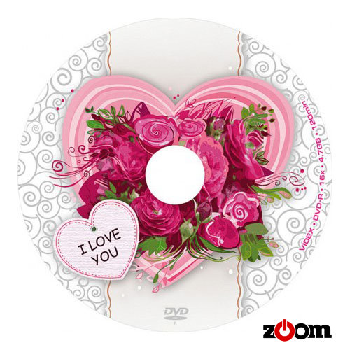 Диски DVD-R VIDEX Bulk 50, I LOVE YOU (50/600)