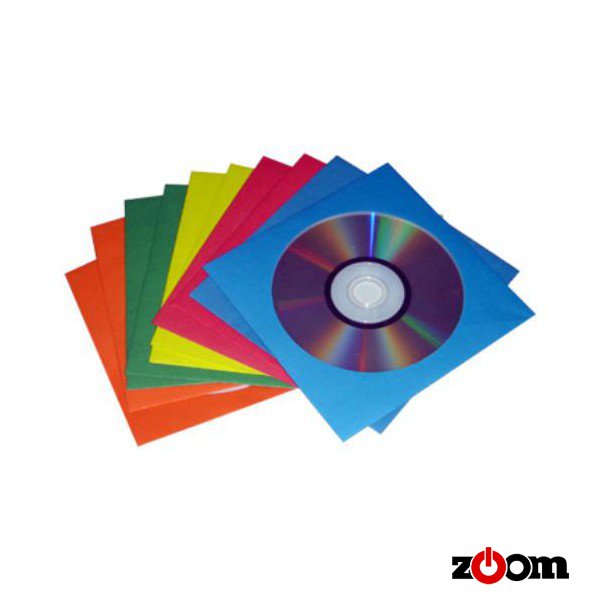 Конверт под CD бумажный с проз.окном Color mix (100) (3000) (1/0/0) (100/6000)