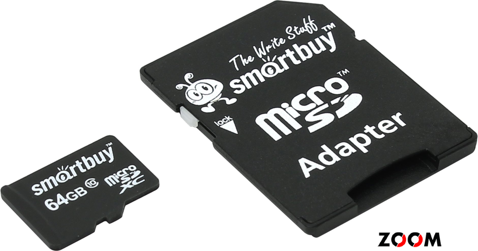 64GB карта памяти MicroSDXC class10 Smart Buy +SD адаптер SB64GBSDCL10-01