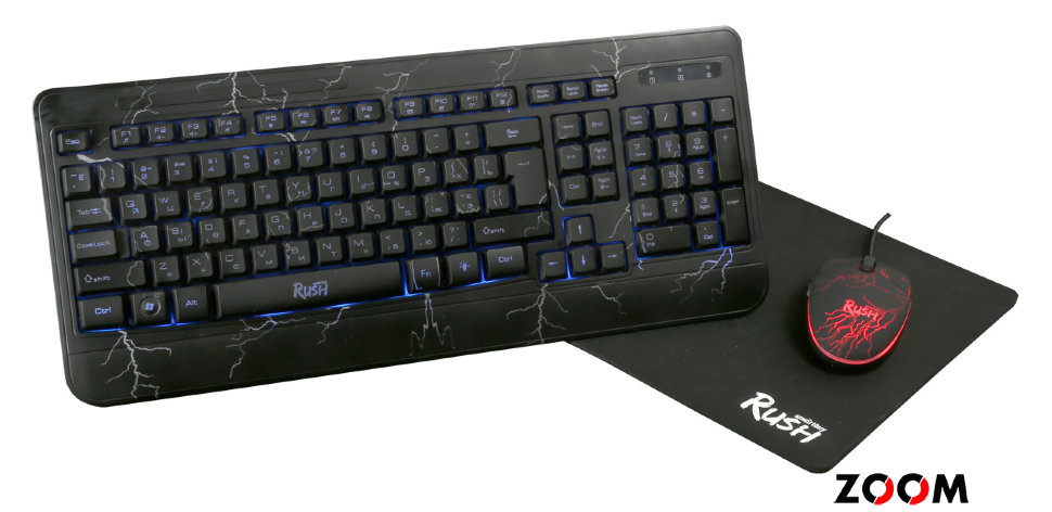 Набор игровой клавиатура+мышь+коврик Smartbuy Rush Thunderstorm черный (SBC-715714G-K) /6